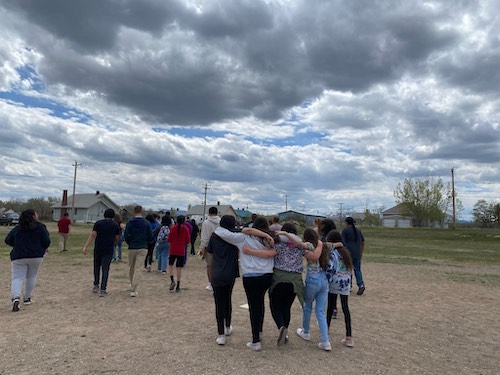 De La Salle Blackfeet students with Notre Dame students