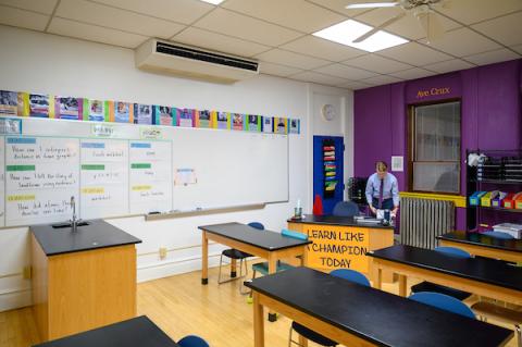 Teacher at his desk