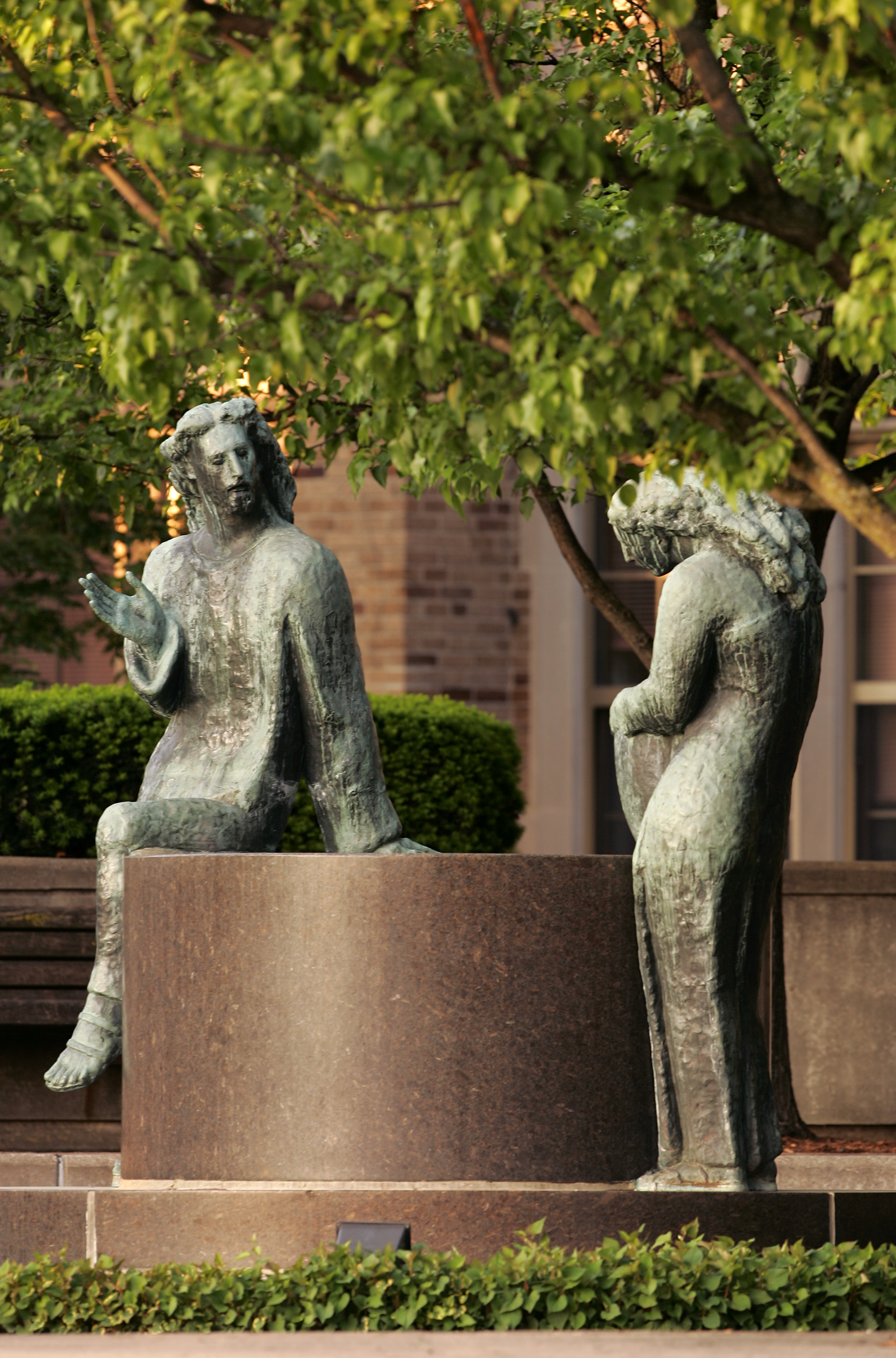 Jesus and the Woman at the Well statues