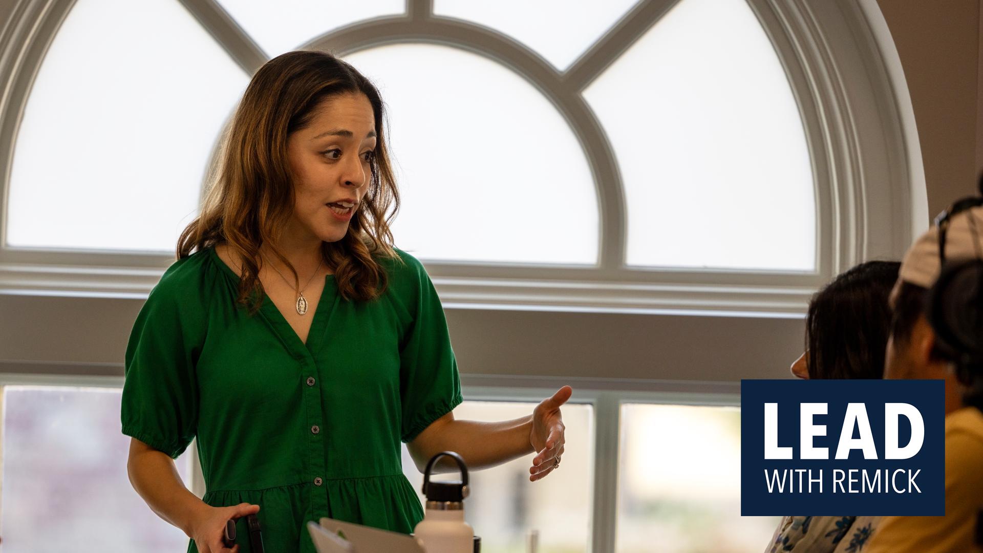 April Garcia teaching Remick leaders