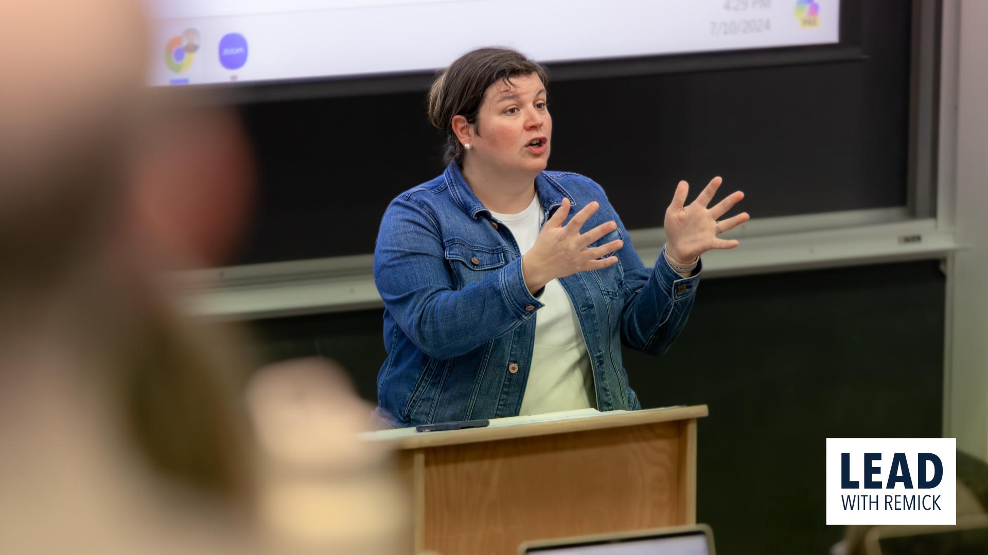 Sarah Perkins teaching